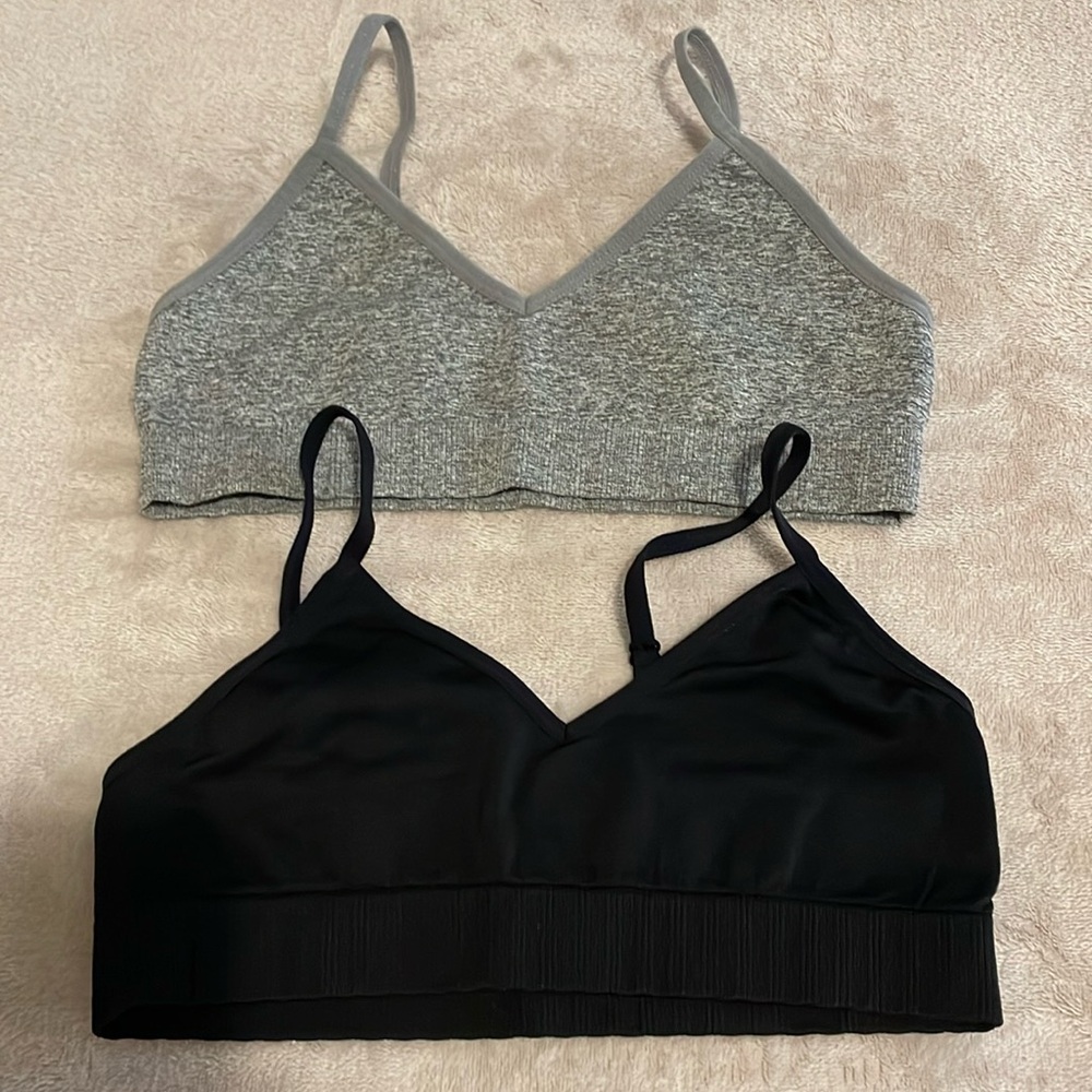 Cat & Jack Girl’s 2 Piece Balconettes Gray & Black Size Medium NWOT